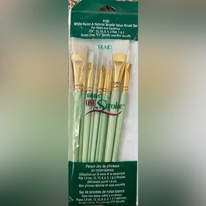 NEW Plaid Folk Art One Stroke Donna Dewberry Paint Brush Set for Glass & Ceramic